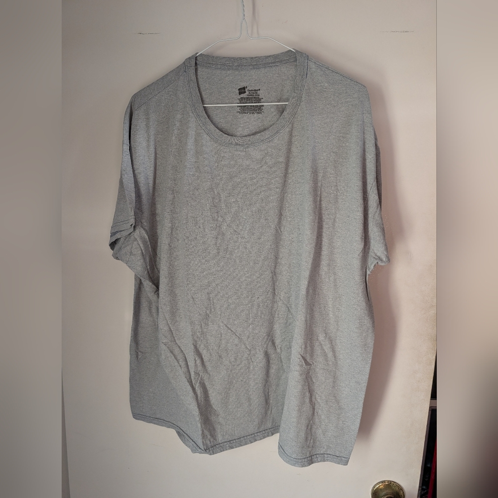 Lot Of 3 Hanes Gray Short Sleeve Tee Classic Crew Neck
